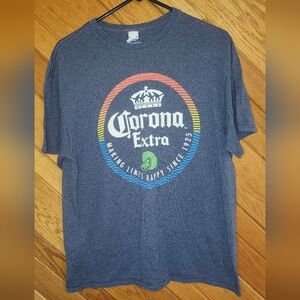 Corona Extra Making Limes Happy Since 1925 Blue Large Unisex T-Shirt